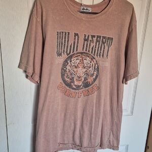 Rustee Pink Graphic Tee Oversized Flaws